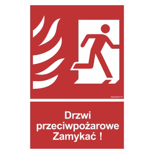 Kup znak "Drzwi przeciwpożarowe. Zamykać! (w prawo)" BB014 z kategorii znaki ochrony przeciwpożarowej (ppoż) w sklepie PPOŻ. Szybka wysyłka i atrakcyjna cena.